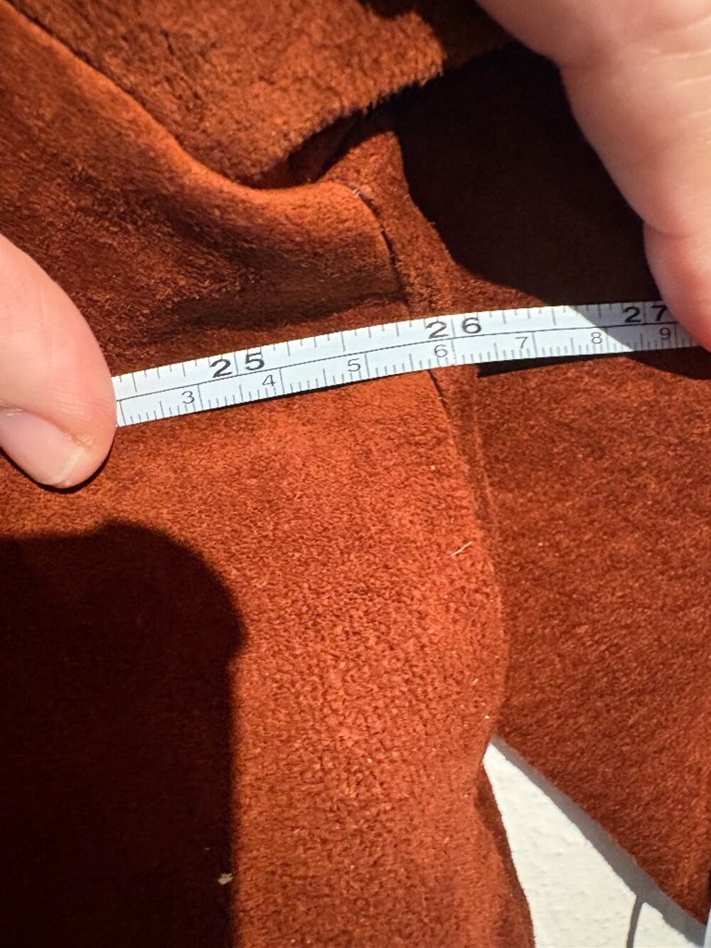 Vintage Lillie Rubin Genuine Leather Suede Cape Coat Brown S - Picture 8 of 9